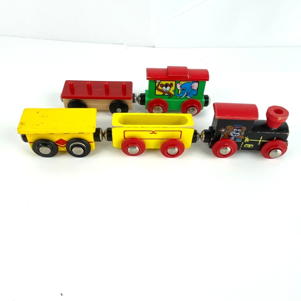 Circus Wooden Train 5 Cars for Thomas the Train Wooden Railway Compatible